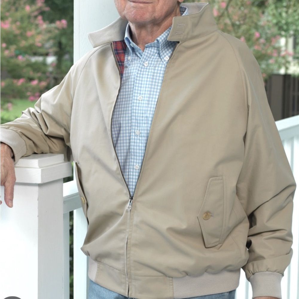 Vintage Land-N-Lakes Tan Cotton Blend Men's Plaid Lined Zip-Up Jacket. Size XL